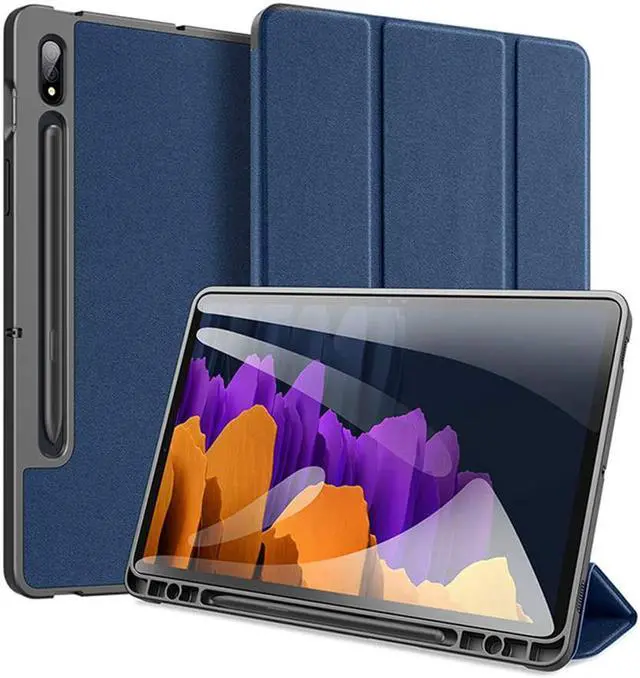 Main image of Case for Samsung Galaxy Tab S7 11 Inch 2020 with Pencil Holder, Premium Smart Tri-Fold Stand Flip Case Cover for SM-T870/T875 Auto Sleep/Wake, Support S Pen Wireless Charging