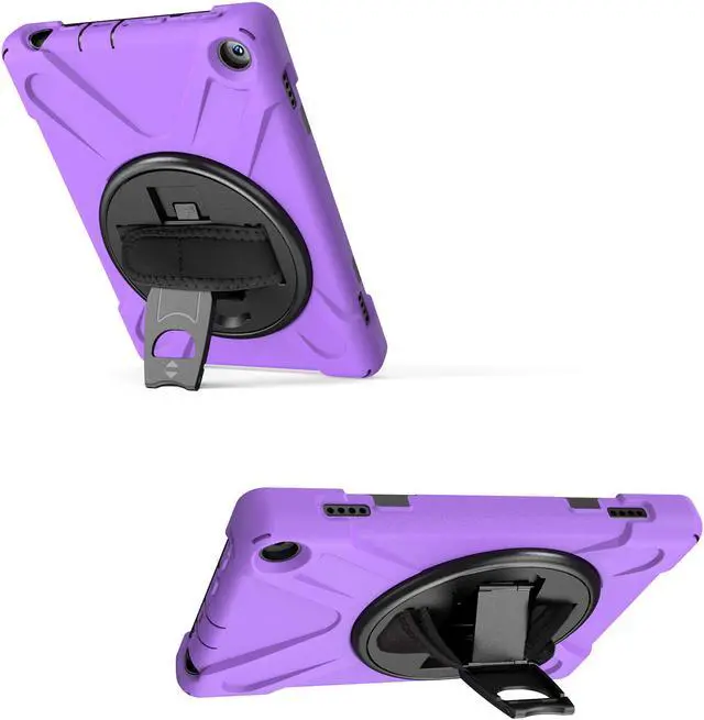 Alt view image 5 of 7 - Case for Amazon Kindle Fire HD 8 2020 / Fire 8 Plus 2020 - 10th Generation 2020 Released - Shockproof Protective Cover with Built-in Kickstand Hand Strap & Shoulder Strap