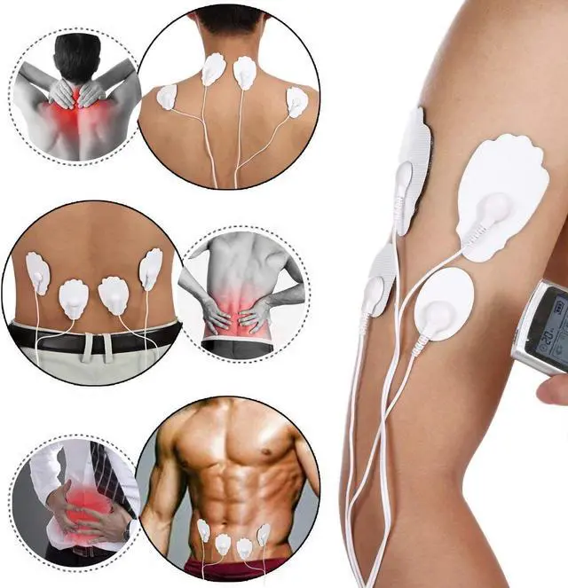 Alt view image 5 of 6 - Tens Unit Machine Pulse Massager 16 Massage Modes Rechargeable Muscle Stimulator Device with 8 Electrode Pads for Pain Relief, Body Building Neck Back Pain Relief