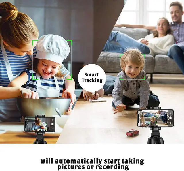 Alt view image 3 of 7 - Portable Automatic Tracking Face Smart Tracking Gimbal 360 ° Rotating AI Composition Intelligent Shooting Holder, Compatible with Android and iOS Systems