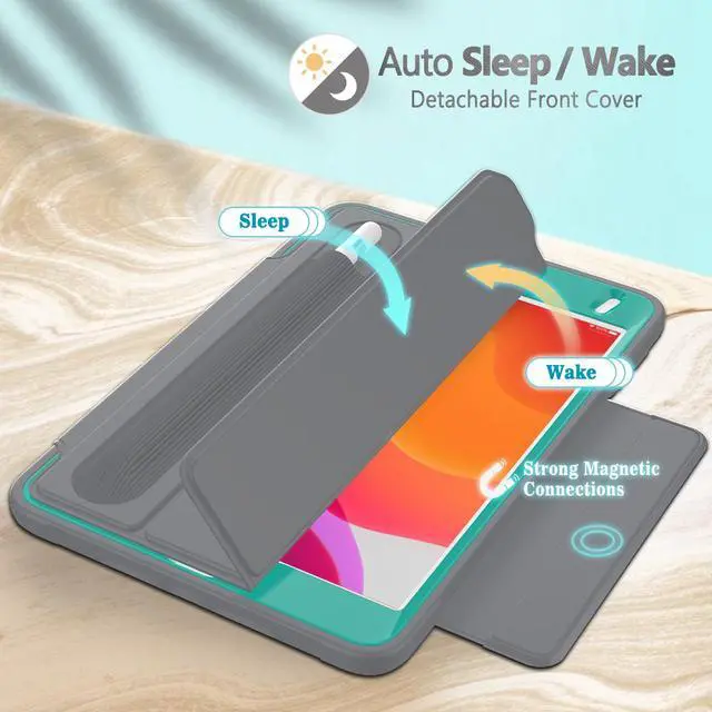 Alt view image 2 of 6 - iPad Mini 5 Case iPad Mini 4 Case Smart Protective Cover Auto Sleep Wake with Stylus Holder Three Layer Drop Protection Heavy Duty Stand Case for iPad Mini 5th / 4th Generation