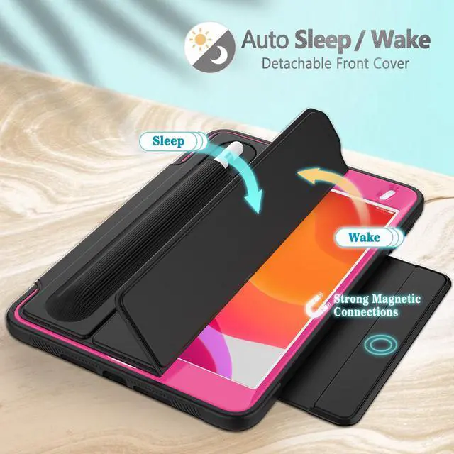 Alt view image 2 of 6 - iPad Mini 5 Case iPad Mini 4 Case Smart Protective Cover Auto Sleep Wake with Stylus Holder Three Layer Drop Protection Heavy Duty Stand Case for iPad Mini 5th / 4th Generation