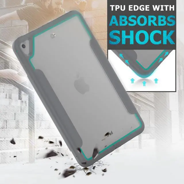 Alt view image 6 of 6 - iPad Mini 5 Case iPad Mini 4 Case Smart Protective Cover Auto Sleep Wake with Stylus Holder Three Layer Drop Protection Heavy Duty Stand Case for iPad Mini 5th / 4th Generation