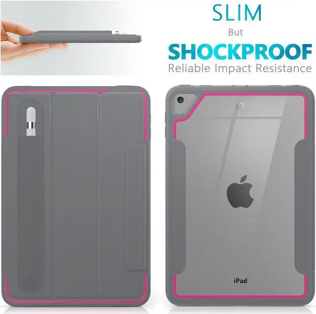 Alt view image 4 of 6 - iPad Mini 5 Case iPad Mini 4 Case Smart Protective Cover Auto Sleep Wake with Stylus Holder Three Layer Drop Protection Heavy Duty Stand Case for iPad Mini 5th / 4th Generation