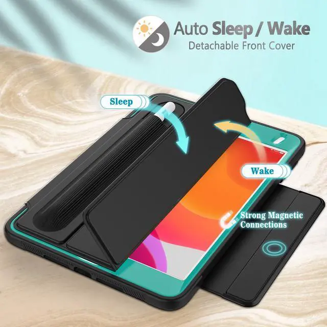 Alt view image 6 of 6 - iPad Mini 5 Case iPad Mini 4 Case Smart Protective Cover Auto Sleep Wake with Stylus Holder Three Layer Drop Protection Heavy Duty Stand Case for iPad Mini 5th / 4th Generation