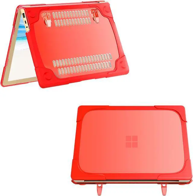 Alt view image 7 of 7 - Surface Laptop 3 15 inch Case with Keyboard Cover [Heavy Duty] Slim Rubberized Shockproof Hard Cover with Fold Kickstand for Microsoft Surface Laptop 3 15 inch cover Model 1873