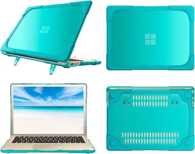 Alt view image 7 of 7 - Surface Laptop 3 15 inch Case with Keyboard Cover [Heavy Duty] Slim Rubberized Shockproof Hard Cover with Fold Kickstand forMicrosoft Surface Laptop 3 15 inch cover Model 1873