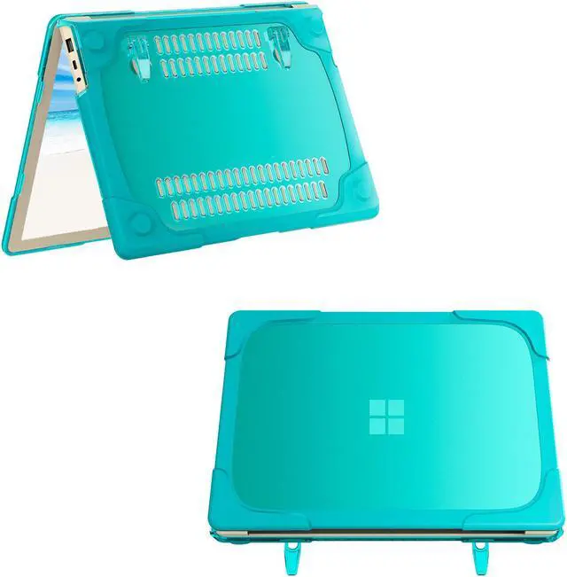 Alt view image 6 of 7 - Surface Laptop 3 15 inch Case with Keyboard Cover [Heavy Duty] Slim Rubberized Shockproof Hard Cover with Fold Kickstand forMicrosoft Surface Laptop 3 15 inch cover Model 1873