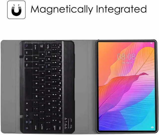 Alt view image 3 of 7 - Huawei MatePad T8 8.0 inch Keyboard Case PU Leather Tablet Cover with Detachable Bluetooth Keyboard for for Huawei Matepad T8 Model Kobe2-L03 KOB2-L09 2020