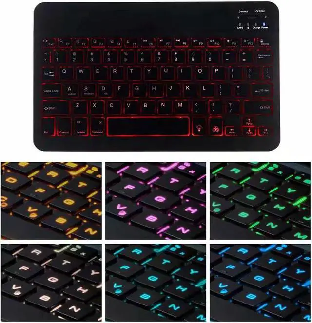 Alt view image 4 of 6 - Galaxy Tab A7 SM-T500 SM-T505 10.4 inch 2020 Keyboard Case with Pen Holder Slim Shell Magnetic Detachable Wireless 7 Colors Backlit Keyboard Cover for Samsung Galaxy Tab A7 T500 T505 10.4"