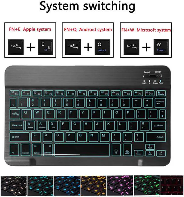 Alt view image 2 of 6 - Galaxy Tab A7 SM-T500 SM-T505 10.4 inch 2020 Keyboard Case with Pen Holder Slim Shell Magnetic Detachable Wireless 7 Colors Backlit Keyboard Cover for Samsung Galaxy Tab A7 T500 T505 10.4"