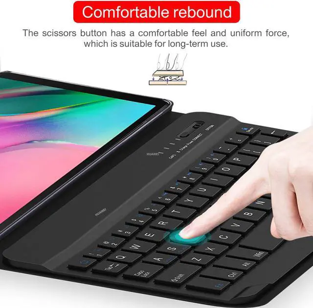 Alt view image 5 of 6 - Galaxy Tab A7 SM-T500 SM-T505 10.4 inch 2020 Keyboard Case with Pen Holder Slim Shell Magnetic Detachable Wireless 7 Colors Backlit Keyboard Cover for Samsung Galaxy Tab A7 T500 T505 10.4"