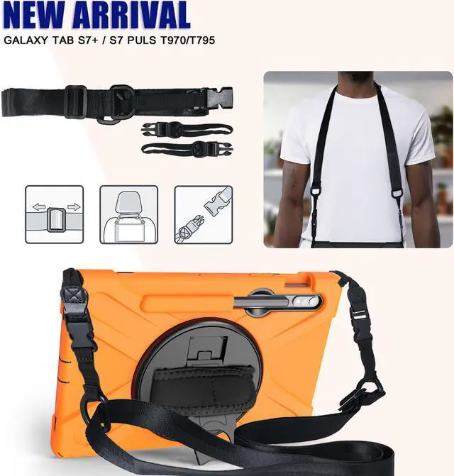 Alt view image 7 of 7 - Galaxy Tab S8 2022 / Tab S7 2020 11 Inch Case Model SM-X700/SM-706/SM-T870/SM-T875/SM-T878 with S Pen Holder, Rugged Heavy Duty Shockproof Rotating Kickstand Protective Cover for Galaxy Tab S8 S7 11"