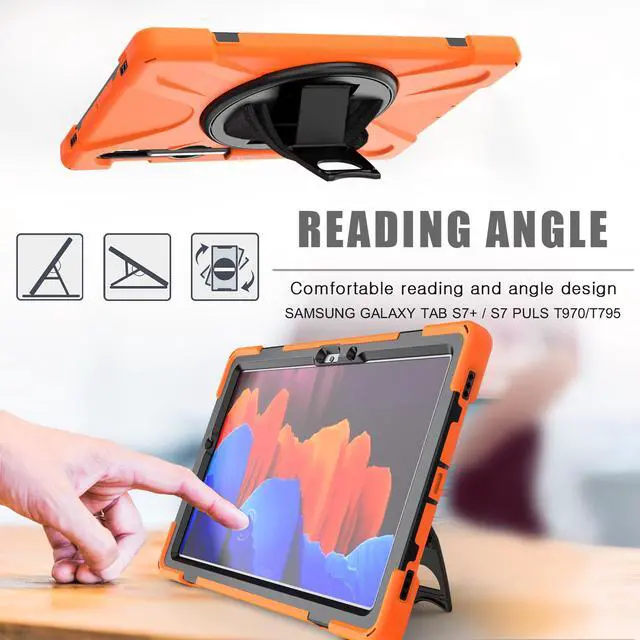 Alt view image 2 of 7 - Galaxy Tab S8 2022 / Tab S7 2020 11 Inch Case Model SM-X700/SM-706/SM-T870/SM-T875/SM-T878 with S Pen Holder, Rugged Heavy Duty Shockproof Rotating Kickstand Protective Cover for Galaxy Tab S8 S7 11"