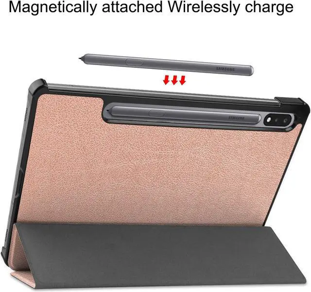 Alt view image 4 of 7 - Galaxy Tab S8 Plus / S7 FE / S7 Plus Case with S Pen Holder [SM-X800/X806/T730/T736B/T970/T975] - Shockproof Stand Folio Case for Samsung Tab S8+ 2022/S7 FE 2021/S7 Plus 2020 12.4" Tablet