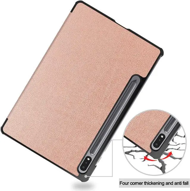 Alt view image 6 of 7 - Galaxy Tab S8 Plus / S7 FE / S7 Plus Case with S Pen Holder [SM-X800/X806/T730/T736B/T970/T975] - Shockproof Stand Folio Case for Samsung Tab S8+ 2022/S7 FE 2021/S7 Plus 2020 12.4" Tablet