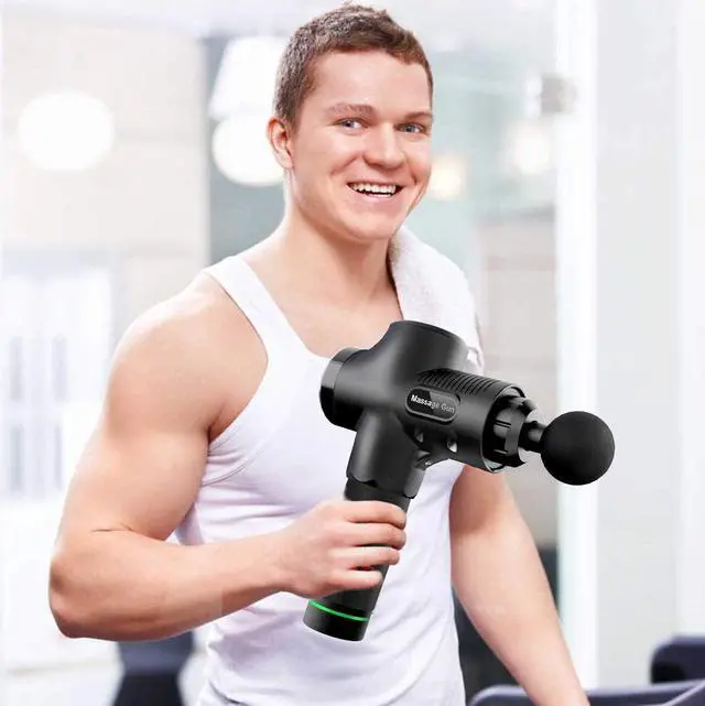 Alt view image 6 of 7 - Massage Gun Handheld Deep Muscle Massager Cordless Vibration Massage Device Helps Relieve Muscle Soreness and Stiffness