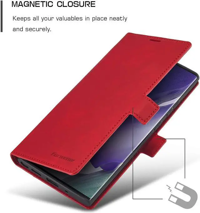 Alt view image 4 of 6 - Samsung Galaxy Note 20 Ultra 5G Case, Premium PU Leather Cover TPU Bumper with Card Holder Kickstand Hidden Magnetic Shockproof Flip Wallet Case for Samsung Galaxy Note 20 Ultra 5G
