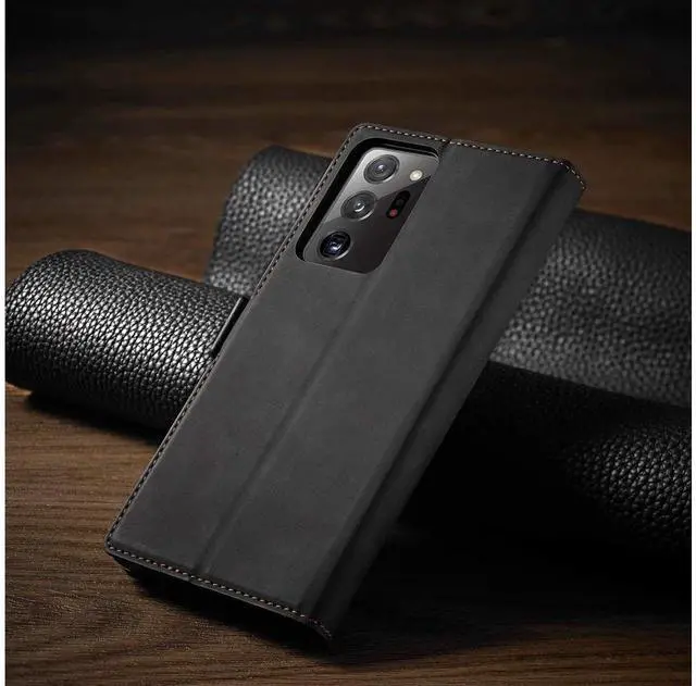 Alt view image 6 of 6 - Samsung Galaxy Note 20 5G 6.7 inch Case Premium PU Leather Cover TPU Bumper with Card Holder Kickstand Hidden Magnetic Adsorption Shockproof Flip Wallet Case for Samsung Galaxy Note 20 5G 6.7 inch