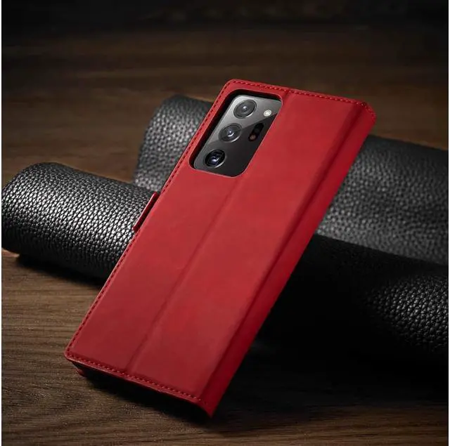 Alt view image 6 of 6 - Samsung Galaxy Note 20 5G Case Premium PU Leather Cover TPU Bumper with Card Holder Kickstand Hidden Magnetic Adsorption Shockproof Flip Wallet Case for Samsung Galaxy Note 20 5G