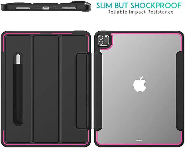 Alt view image 4 of 7 - iPad Pro 12.9 inch Case 2020 2018 with Stand / Pencil Holder, Auto Wake/Sleep - Support Pencil Wireless Charging - Smart Protective Cover for iPad Pro 12.9 inch 2020 2018
