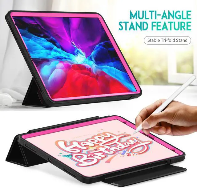 Alt view image 3 of 7 - iPad Pro 12.9 inch Case 2020 2018 with Stand / Pencil Holder, Auto Wake/Sleep - Support Pencil Wireless Charging - Smart Protective Cover for iPad Pro 12.9 inch 2020 2018