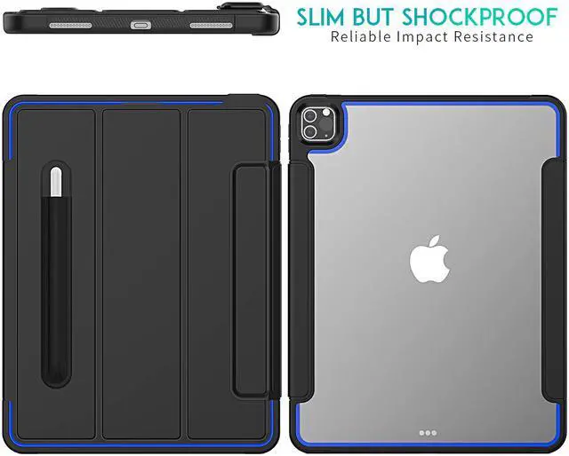 Alt view image 5 of 7 - iPad Pro 12.9 inch Case 2020 2018 with Stand / Pencil Holder, Auto Wake/Sleep - Support Pencil Wireless Charging - Smart Protective Cover for iPad Pro 12.9 inch 2020 2018