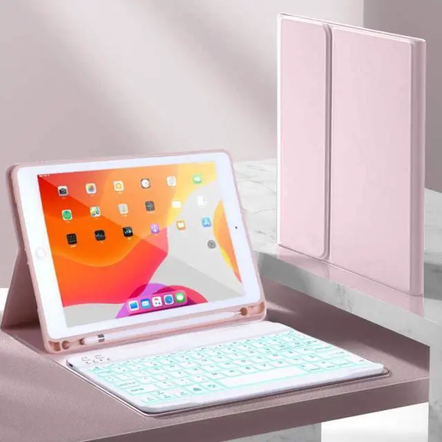 Alt view image 6 of 7 - iPad Keyboard Case for iPad 10.2 2019 (7th Generation) - iPad Pro Air 3 10.5 inch - iPad Pro 10.5 2017 - 7 Colors Backlight, Magnetically Detachable Wireless Keyboard - Folio Cover