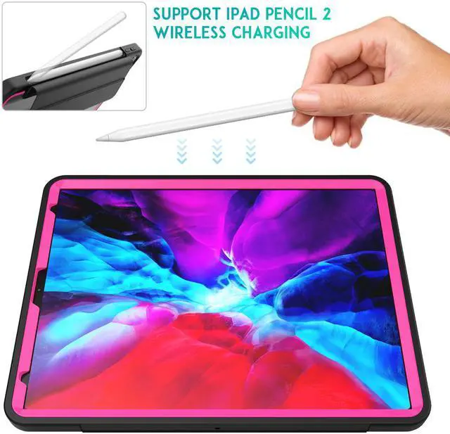 Alt view image 7 of 7 - iPad Pro 12.9 inch Case 2020 2018 with Stand / Pencil Holder, Auto Wake/Sleep - Support Pencil Wireless Charging - Smart Protective Cover for iPad Pro 12.9 inch 2020 2018