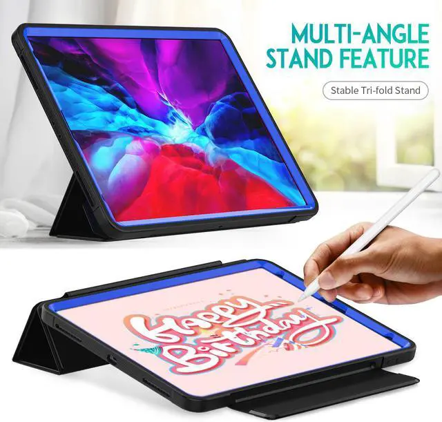 Alt view image 2 of 7 - iPad Pro 12.9 inch Case 2020 2018 with Stand / Pencil Holder, Auto Wake/Sleep - Support Pencil Wireless Charging - Smart Protective Cover for iPad Pro 12.9 inch 2020 2018
