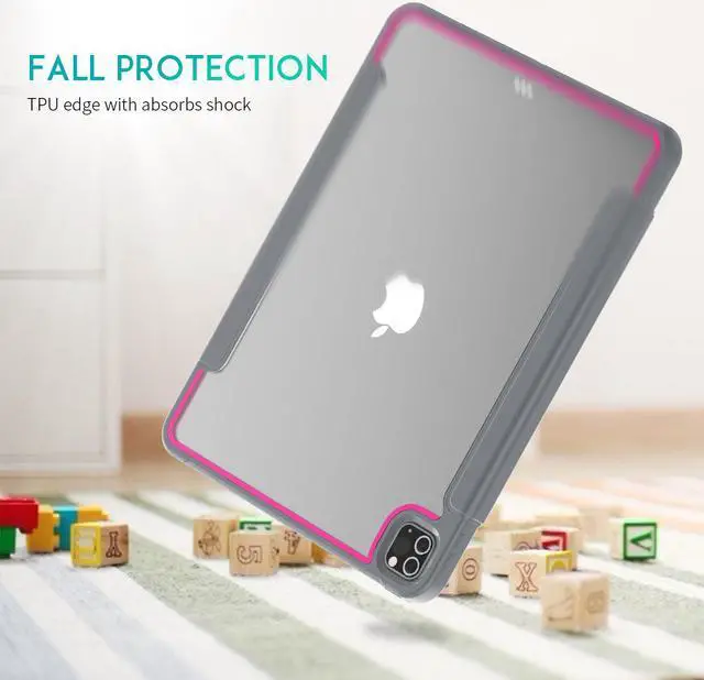 Alt view image 4 of 7 - iPad Pro 12.9 inch Case 2020 2018 with Stand / Pencil Holder, Auto Wake/Sleep - Support Pencil Wireless Charging - Smart Protective Cover for iPad Pro 12.9 inch 2020 2018