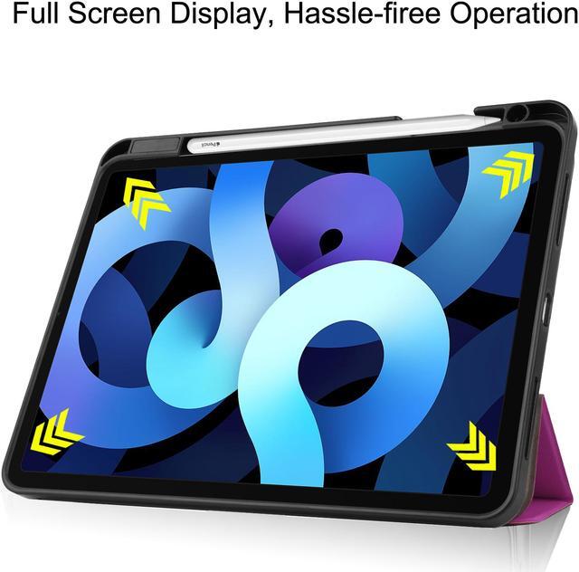 Alt view image 7 of 7 - Case for New iPad Air 5 Air 4 10.9 Inch 2022 2020 5th 4th Generation with Pencil Holder, Lightweight Soft TPU Back and Trifold Smart Protective Cover with Auto Sleep/ Wake