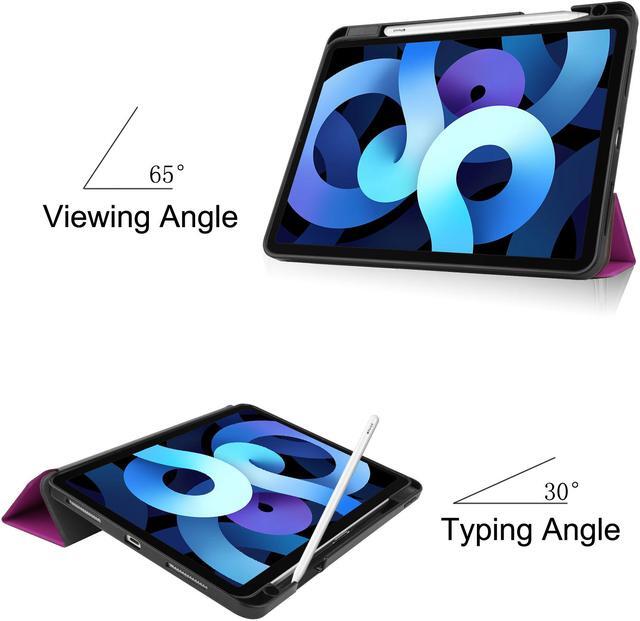 Alt view image 2 of 7 - Case for New iPad Air 5 Air 4 10.9 Inch 2022 2020 5th 4th Generation with Pencil Holder, Lightweight Soft TPU Back and Trifold Smart Protective Cover with Auto Sleep/ Wake