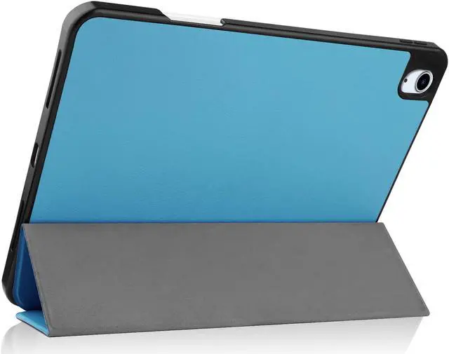 Alt view image 4 of 7 - Case for New iPad Air 5 Air 4 10.9 Inch 2022 2020 5th 4th Generation with Pencil Holder, Lightweight Soft TPU Back and Trifold Smart Protective Cover with Auto Sleep/ Wake