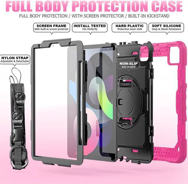 Alt view image 6 of 7 - Case for iPad Air 5 / Air 4 10.9 inch 2022 2020 and iPad Pro 11 inch 2021 2020 2018 with 360 Degree Rotating / Shoulder Strap Protective Cover