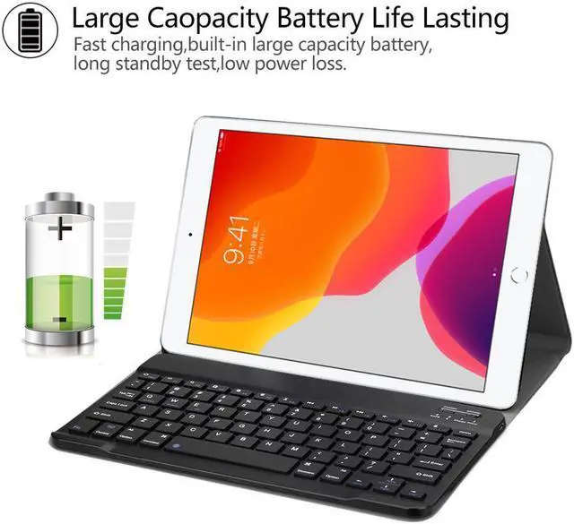 Alt view image 5 of 7 - Wireless Keyboard Case for New iPad 8 Generation 10.2 inch 2020 and iPad 10.2 inch 2019  Smart Stand Case with Detachable Keyboard for iPad 10.2 inches 2019 / iPad 8 10.2" 2020