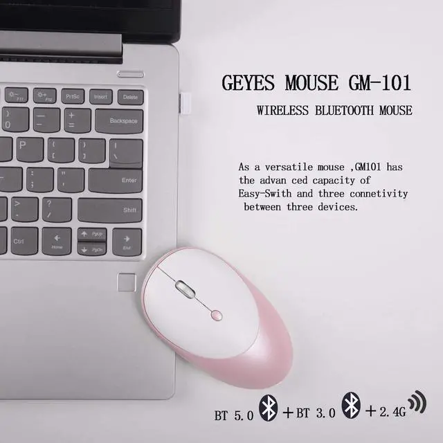 Alt view image 7 of 7 - Bluetooth Wireless Mouse with Rechargeable Slient 3 Modes 2.4G + Bluetooth 3.0 / 5.0 Mouse Compatible with iPhone,iPad, MAC OS,Windows, Android Devices