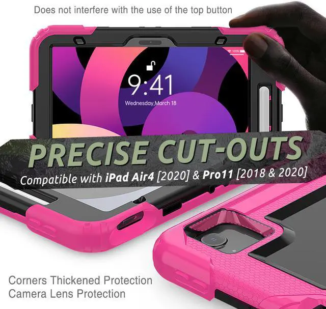 Alt view image 4 of 7 - Case for iPad Air 5 / Air 4 10.9 inch 2022 2020 and iPad Pro 11 inch 2021 2020 2018 with 360 Degree Rotating / Shoulder Strap Protective Cover