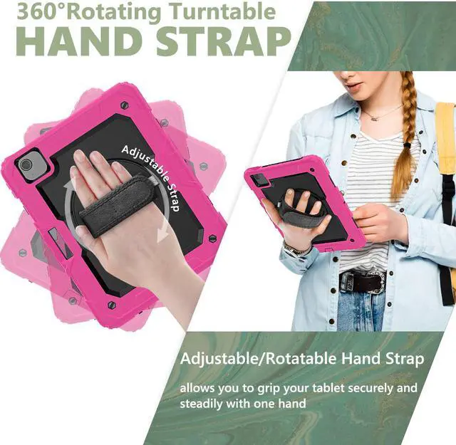 Alt view image 2 of 7 - Case for iPad Air 5 / Air 4 10.9 inch 2022 2020 and iPad Pro 11 inch 2021 2020 2018 with 360 Degree Rotating / Shoulder Strap Protective Cover
