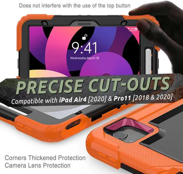 Alt view image 5 of 7 - Case for iPad Air 5 / Air 4 10.9 inch 2022 2020 and iPad Pro 11 inch 2021 2020 2018 with 360 Degree Rotating / Shoulder Strap Protective Cover