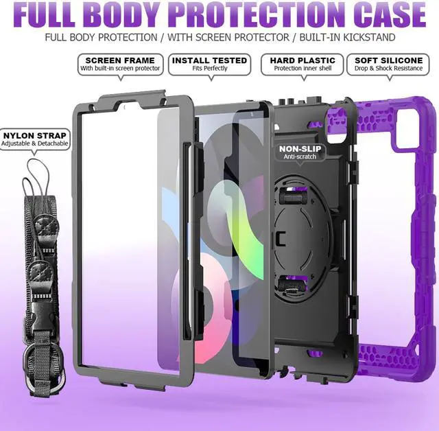 Alt view image 7 of 7 - Case for iPad Air 5 / Air 4 10.9 inch 2022 2020 and iPad Pro 11 inch 2021 2020 2018 with 360 Degree Rotating / Shoulder Strap Protective Cover
