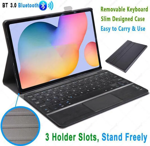 Alt view image 2 of 7 - Wireless Bluetooth Keyboard Case for Samsung Galaxy A7 10.4 Inch 2020 Model SM-T500 SM-505 SM-T507 PU Leather Protective Cover with Touchpad
