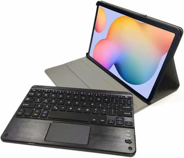 Alt view image 4 of 7 - Wireless Bluetooth Keyboard Case for Samsung Galaxy A7 10.4 Inch 2020 Model SM-T500 SM-505 SM-T507 PU Leather Protective Cover with Touchpad