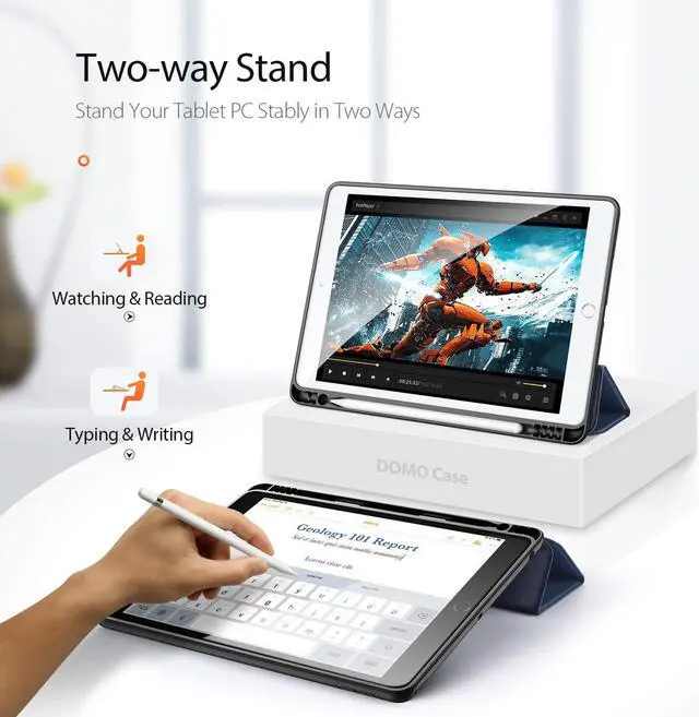 Alt view image 5 of 7 - iPad 8th Generation 2020 / iPad 7th Generation 2019 10.2 inch Case with Pencil Holder, Soft TPU Back and Magnetic Trifold Stand Cover with Auto Sleep / Wake for iPad 8 10.2" 2020 / iPad 7 10.2 2019