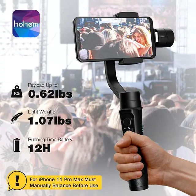 Alt view image 6 of 7 - 3-Axis Gimbal Stabilizer for iPhone 12 11 PRO MAX X XR XS Android Smartphone with Inception Sport Mode Object Face Tracking Motion Time-Lapse Quick Balance Handheld Gimbal for Vlog Youtuber Live Video