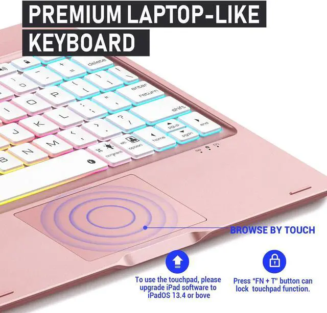 Alt view image 2 of 7 - Wireless Keyboard Case for iPad Pro 11 inch 2020 2018 – 360 Rotatable Backlight Touchpad Keyboard Cover with Pencil Holder