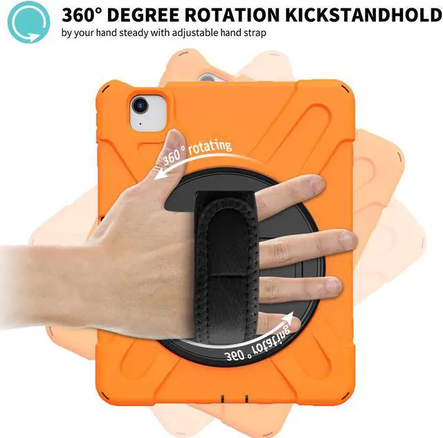 Alt view image 2 of 7 - Case for iPad Air 5 10.9 2022 / iPad Air 4 10.9 2020 / iPad Pro 11 Inch 2021 2020 2018 Shockproof Kids Cover with Pencil Holder, Kickstand, Shoulder Strap