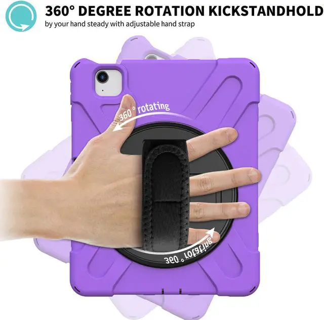 Alt view image 2 of 7 - Case for iPad Air 5 10.9 2022 / iPad Air 4 10.9 2020 / iPad Pro 11 Inch 2021 2020 2018 Shockproof Kids Cover with Pencil Holder, Kickstand, Shoulder Strap