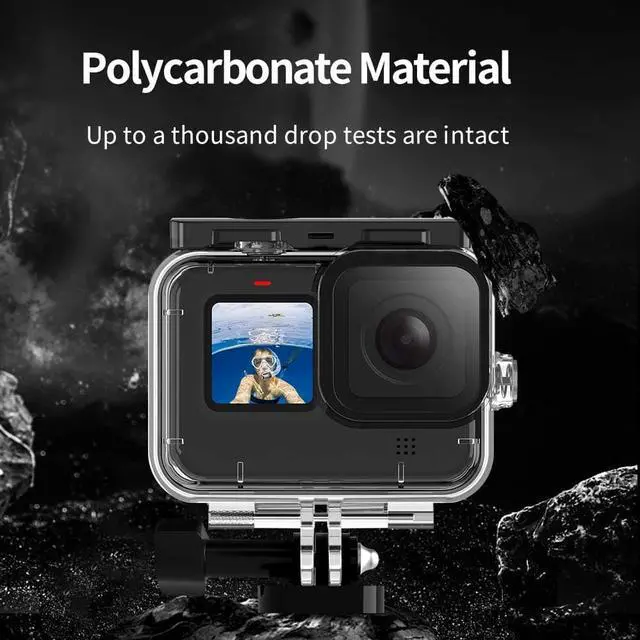 Alt view image 6 of 7 - Waterproof Dive Case for GoPro Hero 9 Black Underwater Housing Shell Supports 45M/148FT Deep Diving Scuba Snorkeling with Quick Release Bracket Screw Go Pro Accessories