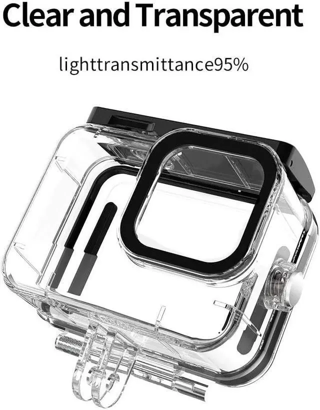 Alt view image 4 of 7 - Waterproof Dive Case for GoPro Hero 9 Black Underwater Housing Shell Supports 45M/148FT Deep Diving Scuba Snorkeling with Quick Release Bracket Screw Go Pro Accessories